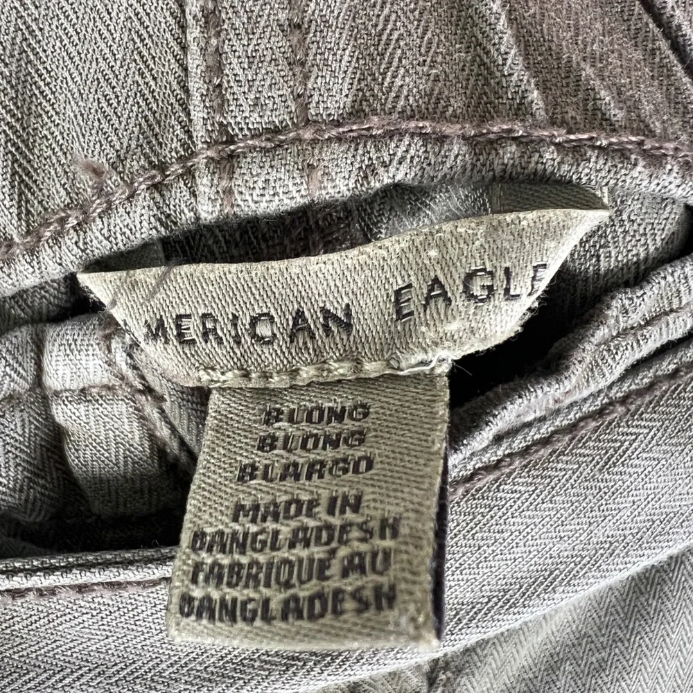 American Eagle Womens Olive Green High Rise Paperbag Waist Cargo Jogger Pants 8L
